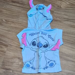 Disney Blue Hoodie with Character and Pink Accents
